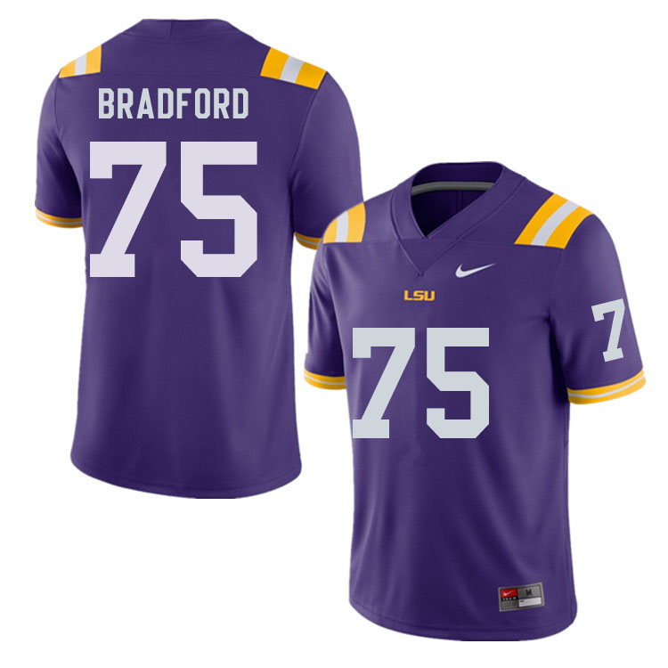 Men #75 Anthony Bradford LSU Tigers College Football Jerseys Sale-Purple - Click Image to Close